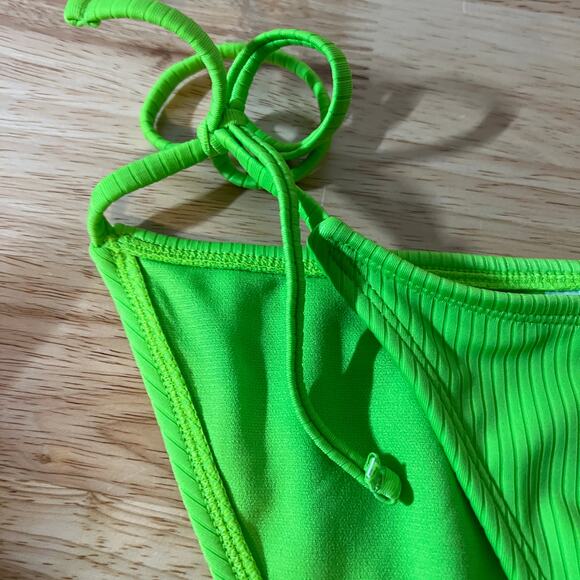 Wild Fable Women's Green Ribbed Side-Tie Cheeky Bikini Top - Size XXS - NWT - Picture 3 of 6